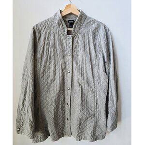Bloomingdales Eileen Fisher Taupe Lightweight Cotton Quilted Barn Jacket Large L